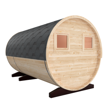 Preview: Fasssauna / Gartensauna / Banja / Round 3,5 m mit Balkon